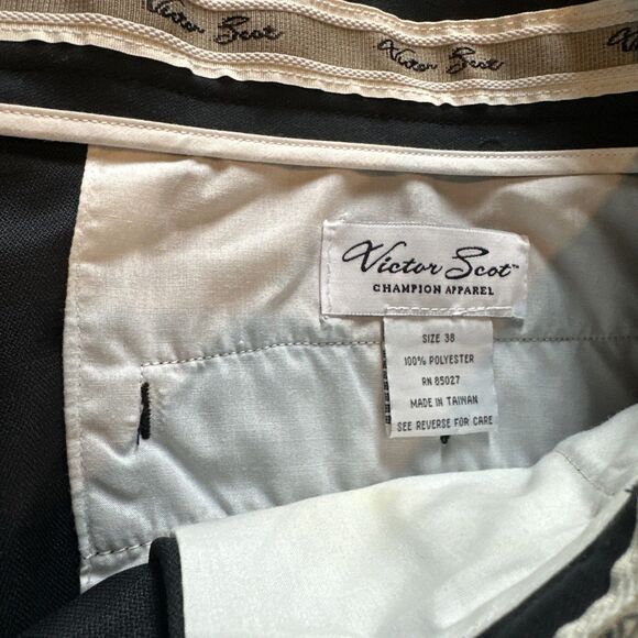 New Victor Scot Black Golf Shorts Men’s 38 Pleated Microfiber Golfsmith NWT - Picture 8 of 11